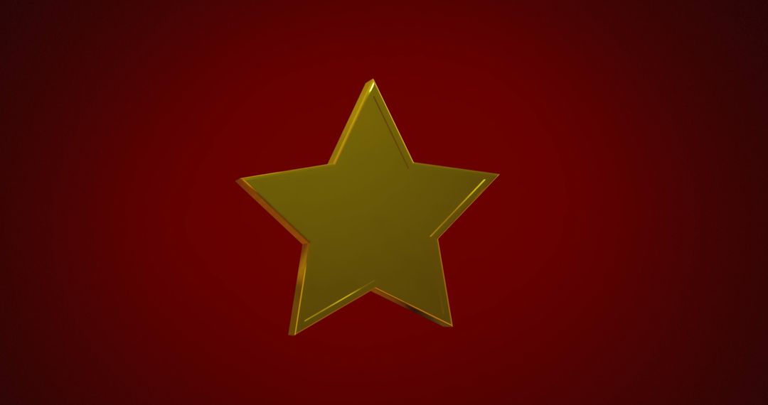 Golden Star on Red Background Symbolizing Excellence