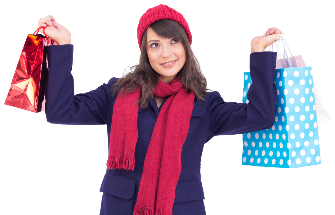 Woman Smiling Holding Shopping Bags Transparent Background - Download Free Stock Images Pikwizard.com