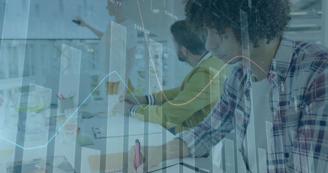 Diverse Business Team Working with Data Analytics in Modern Office