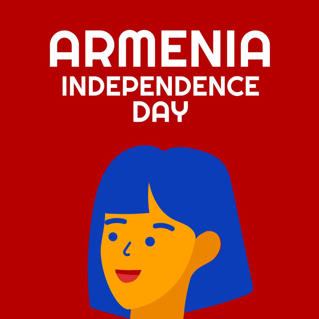 Armenia Independence Day Celebration with Smiling Girl Illustration