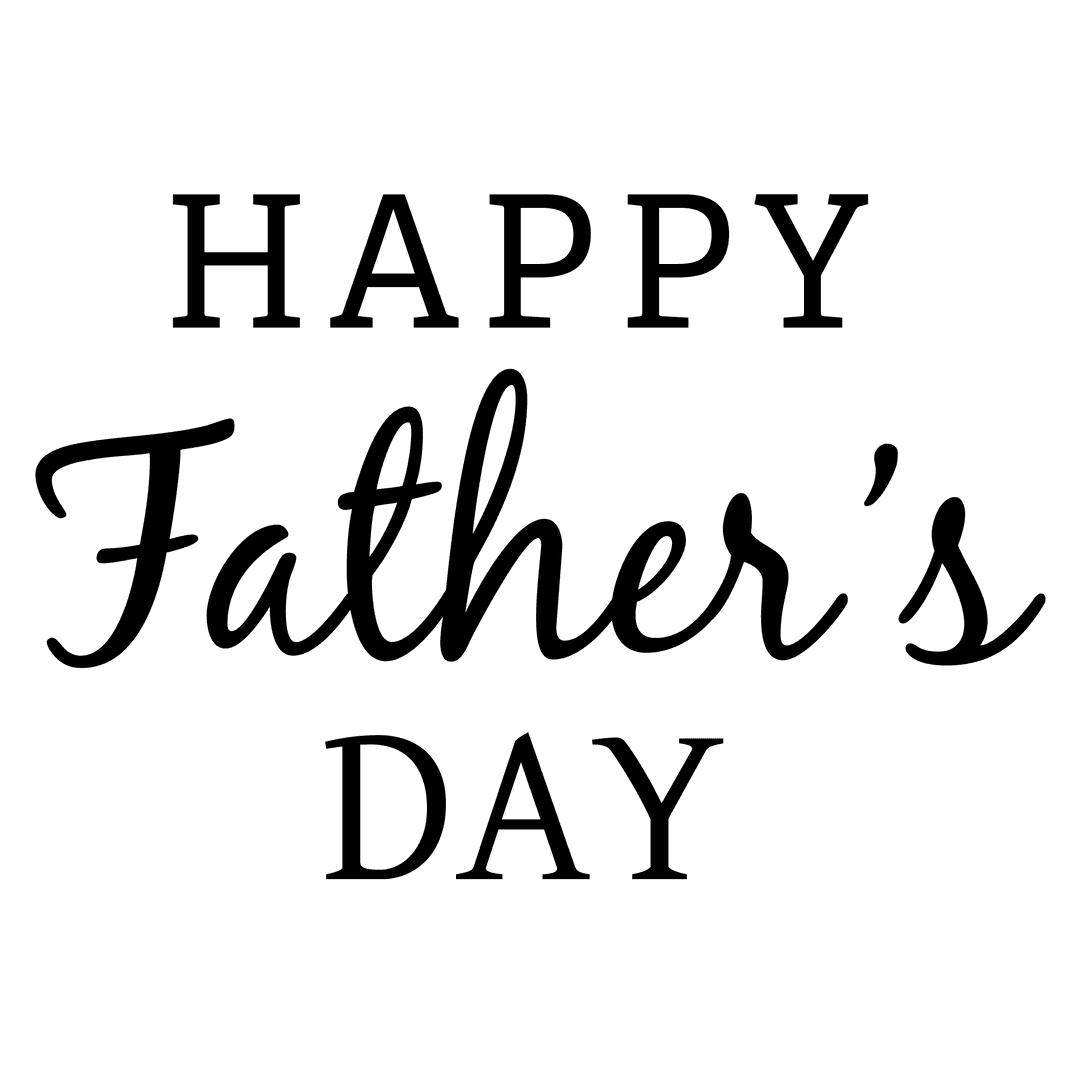 Happy Father's Day Text Transparent Vector Design