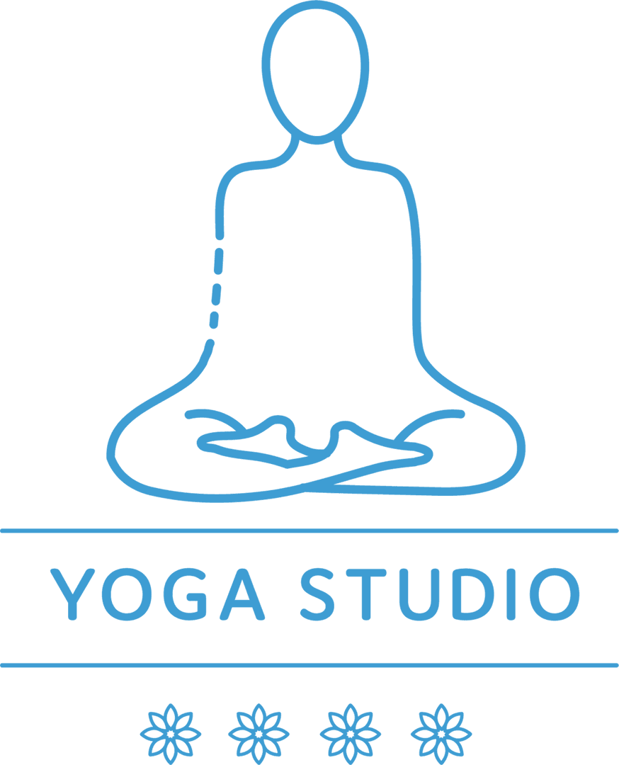 Transparent Yoga Studio Logo with Meditative Figure Outline