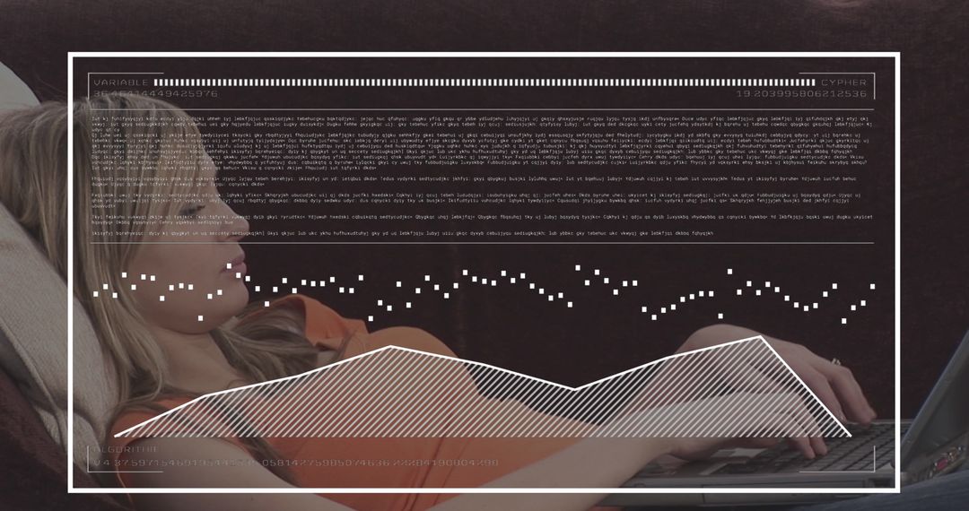 Businesswoman Utilizing Tablet Amidst Digital Chart Visualization