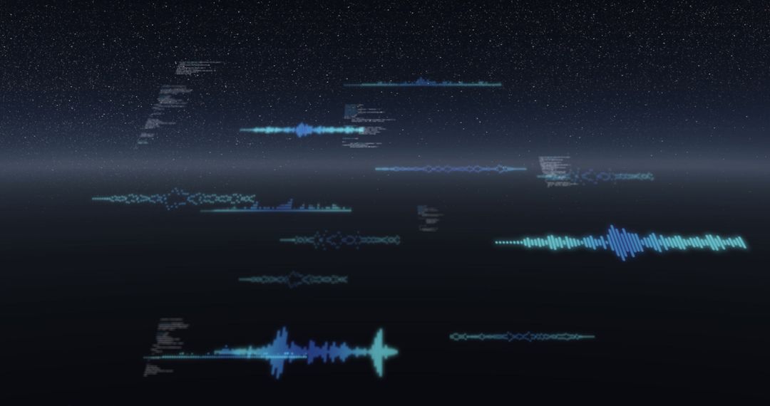digital data waveforms floating in cosmic space - Free Images, Stock Photos and Pictures on Pikwizard.com