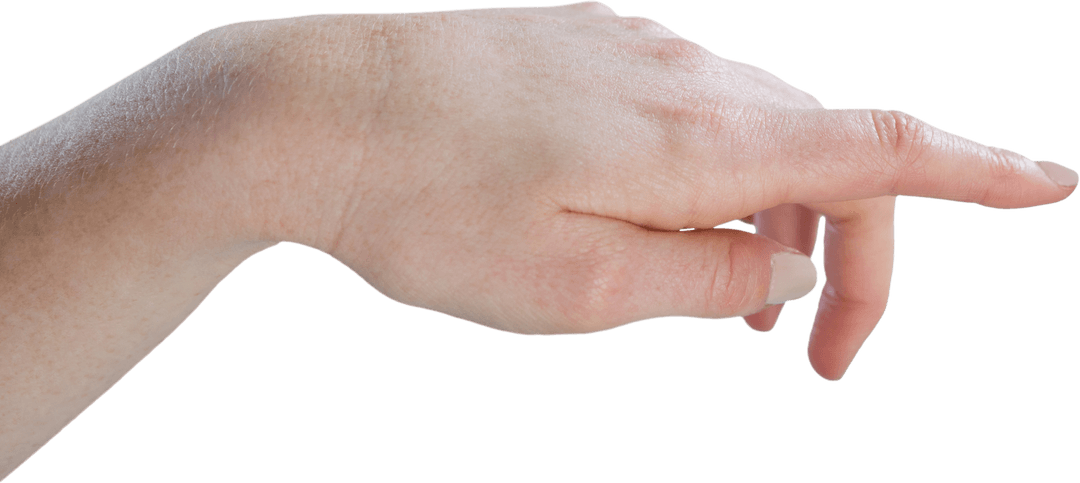 Transparent Human Hand Making Pointing Gesture