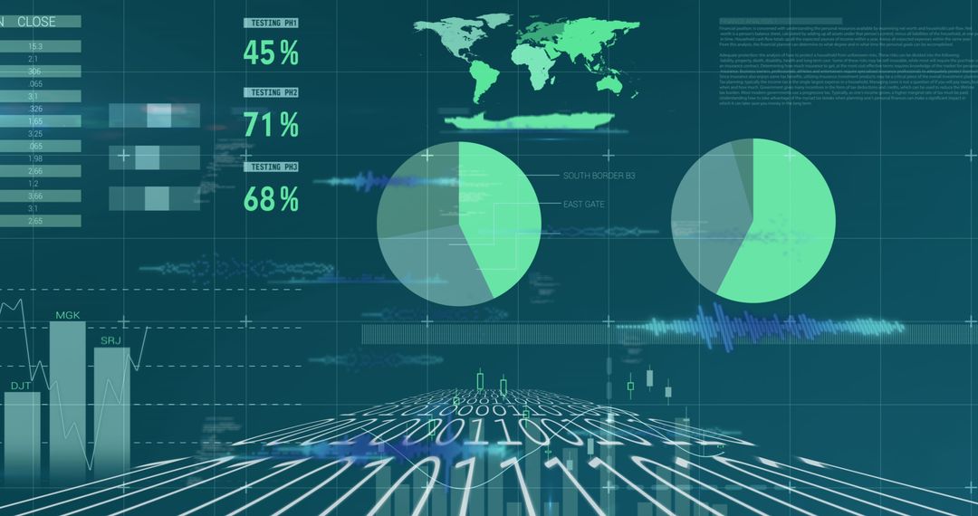 Digital Global Data Analysis and Binary Code Interface - Free Images, Stock Photos and Pictures on Pikwizard.com