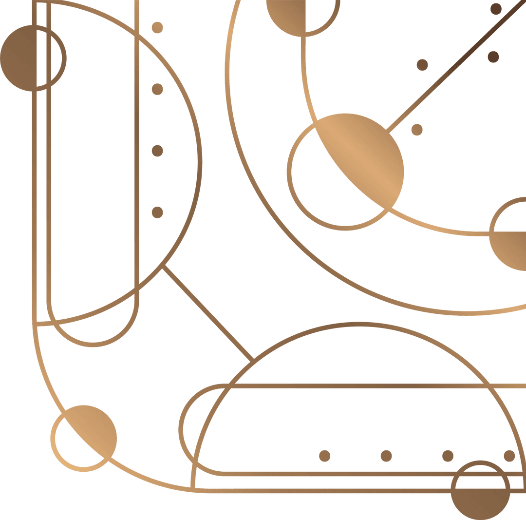 Abstract Geometric Gold Pattern on Transparent Background