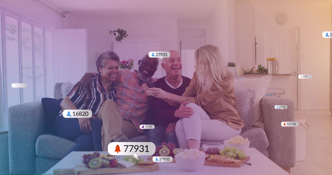 Seniors Enjoying Digital Connection with Social Media