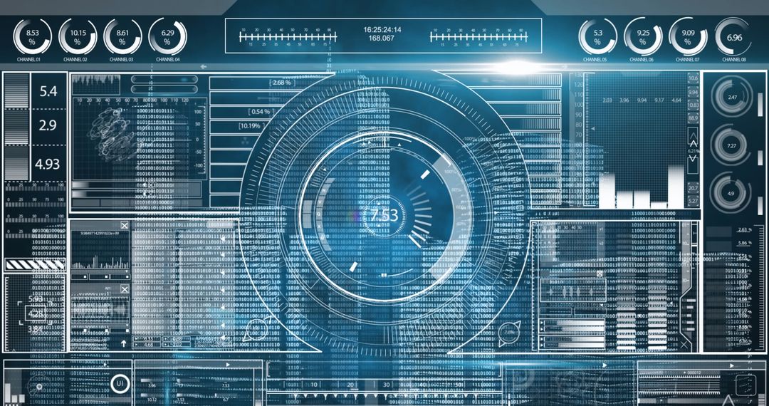 Futuristic Interface with Data Analysis Holograms