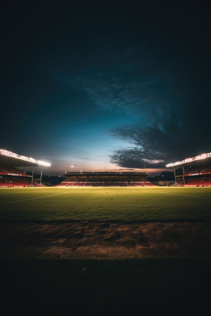 Empty sports stadium with rugby field, created using generative ai technology - Free Images, Stock Photos and Pictures on Pikwizard.com