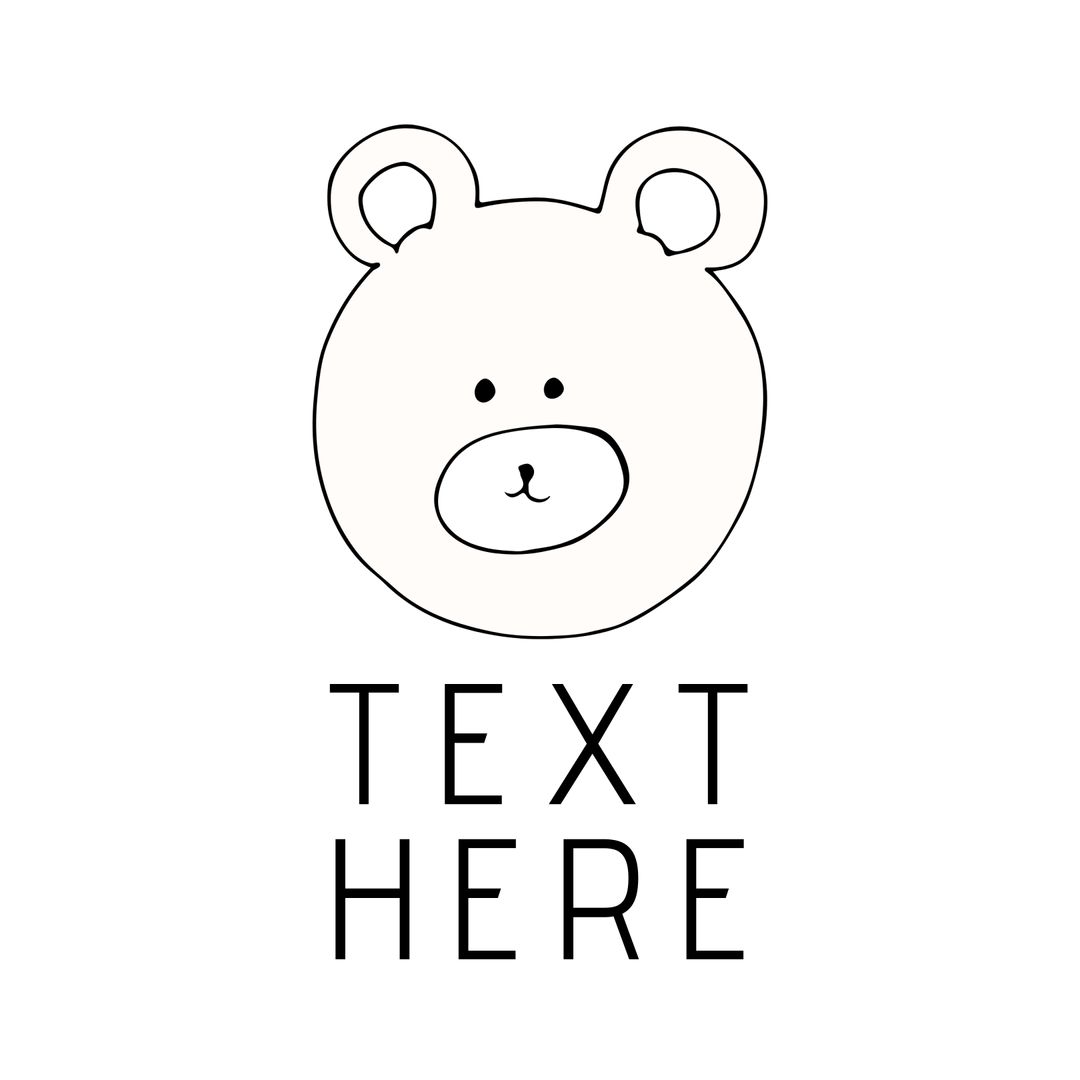 Cute Bear Illustration Taunting Playfulness with Adjustable Text