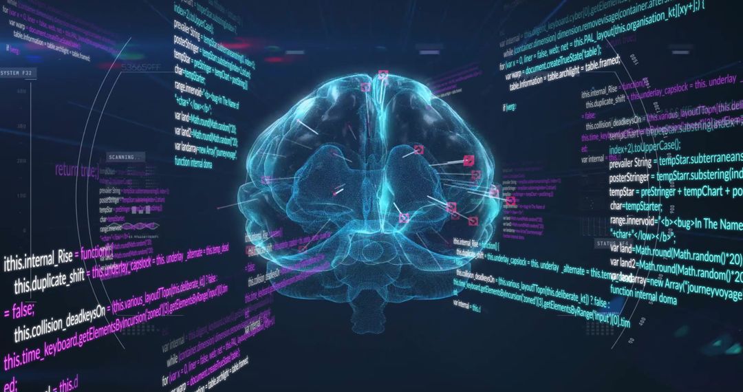 Digital Brain with Holographic Data in Futuristic Environment