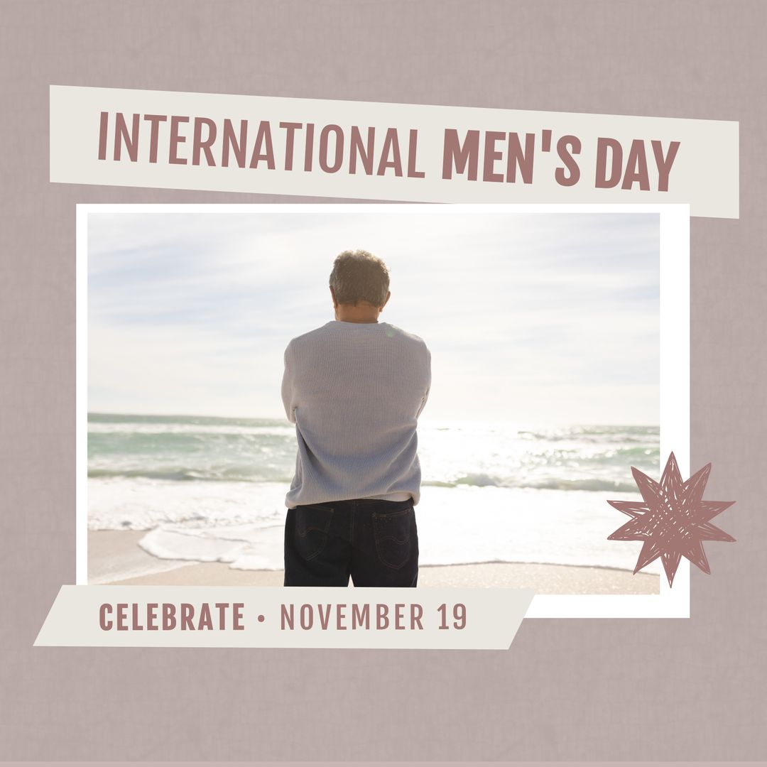 International Men's Day with Man Contemplating Ocean View