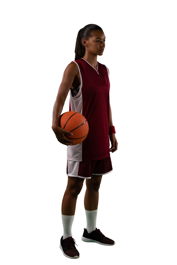 Transparent PNG Biracial Female Basketball Player Holding Ball - Download Free Stock Images Pikwizard.com