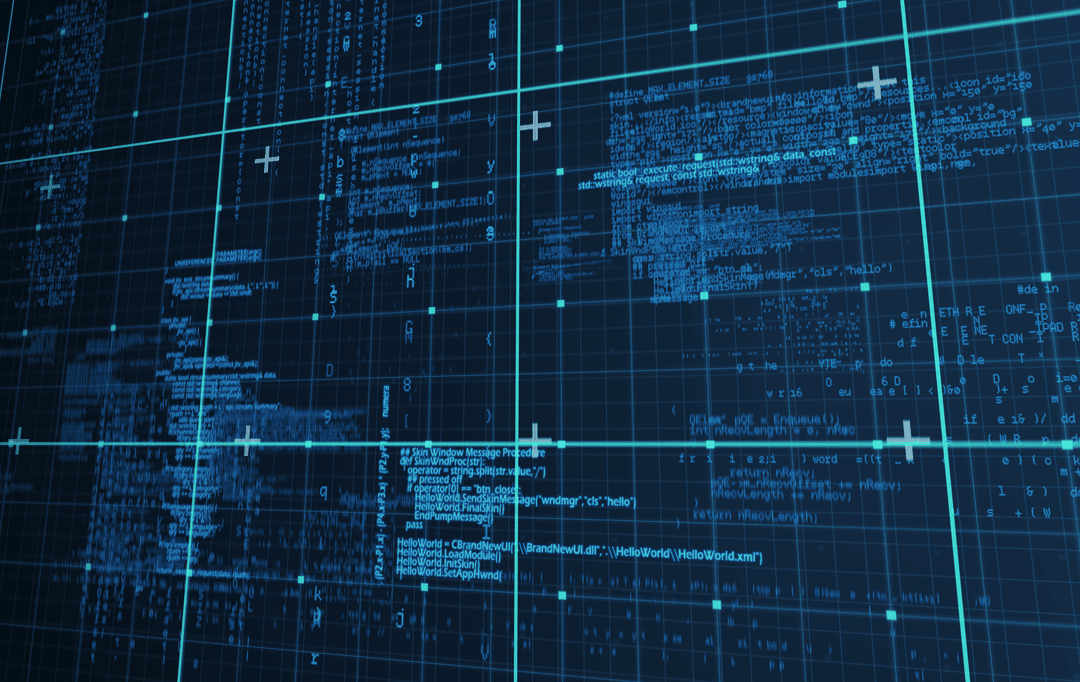 Digital Code on Transparent Black Background Mock Up