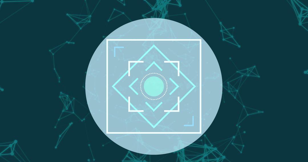 Futuristic Holographic Interface with Neon Geometric Shapes