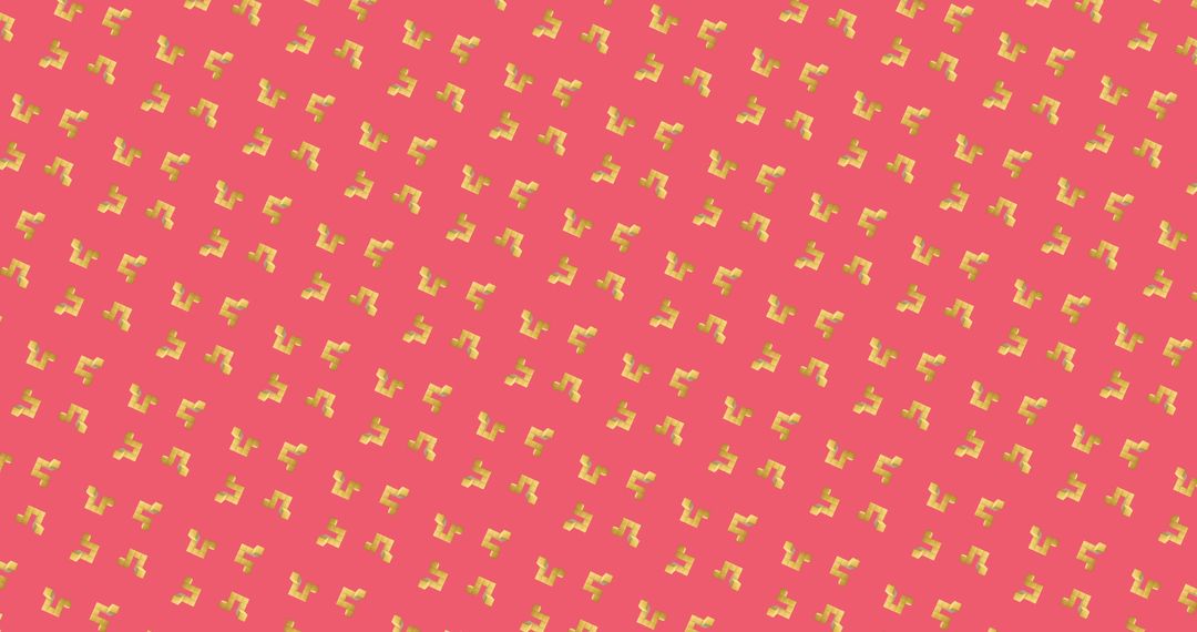 Pink Background with Repeating Abstract Yellow Pattern