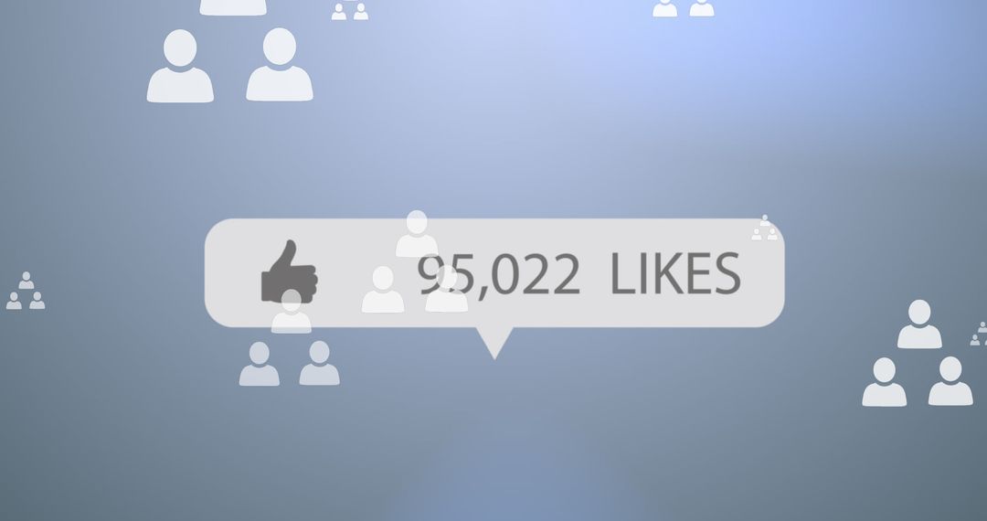 Digital Social Media Like Counter on Gray Background