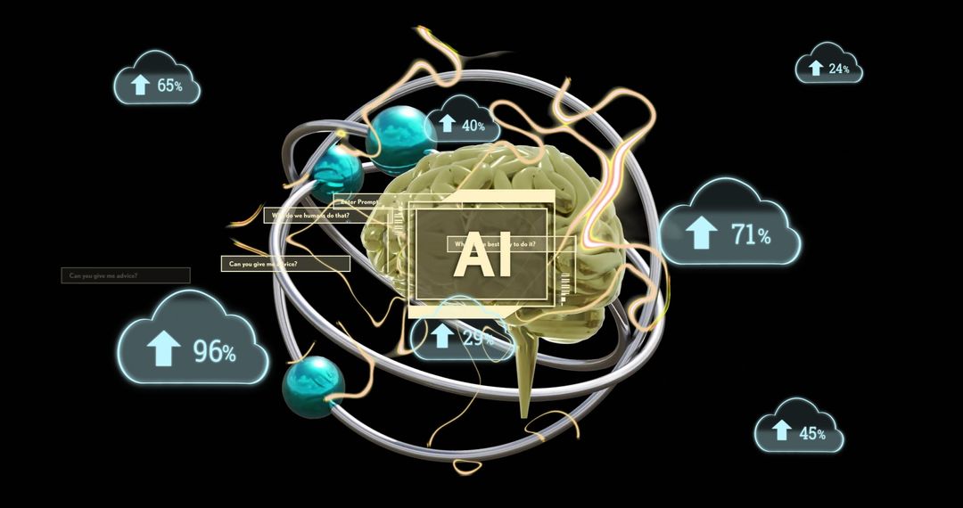 Artificial Intelligence Brain with Data Analytics Concept