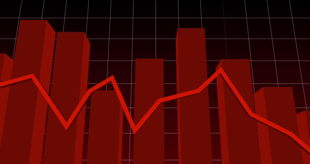 Dynamic Red Chart Displaying Global Financial Trends