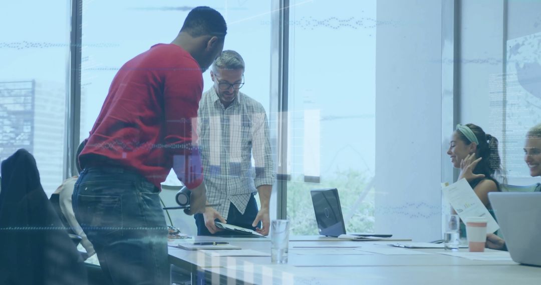 Interconnected Team Discussing Digital Finance Strategies