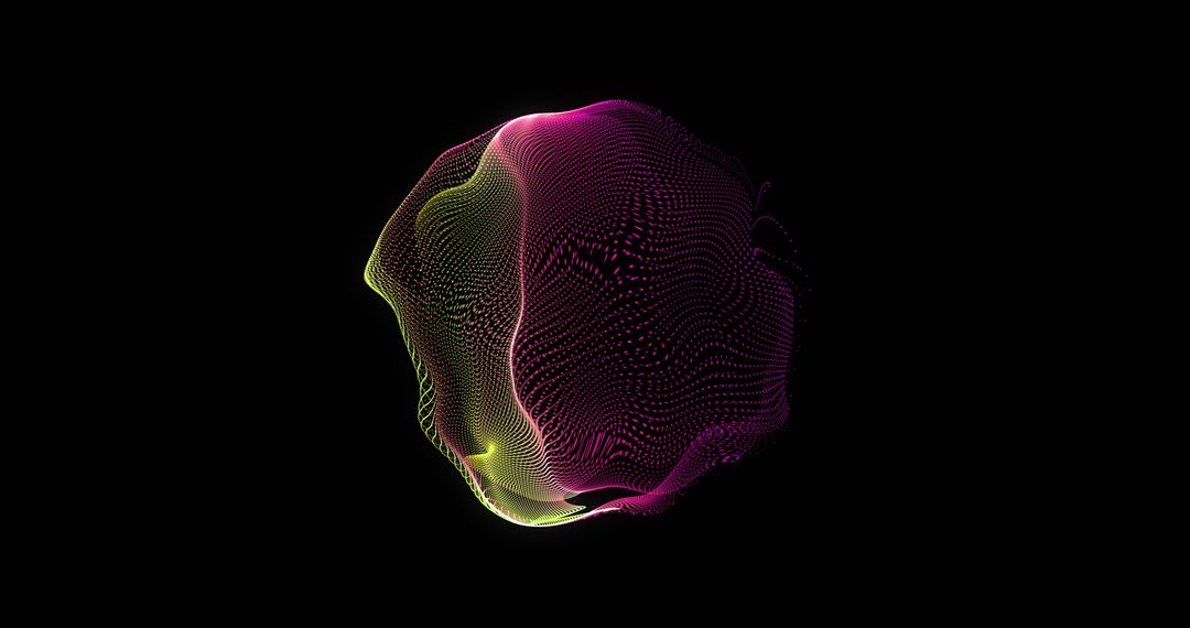 Colorful Abstract Sphere in Motion on Black Background