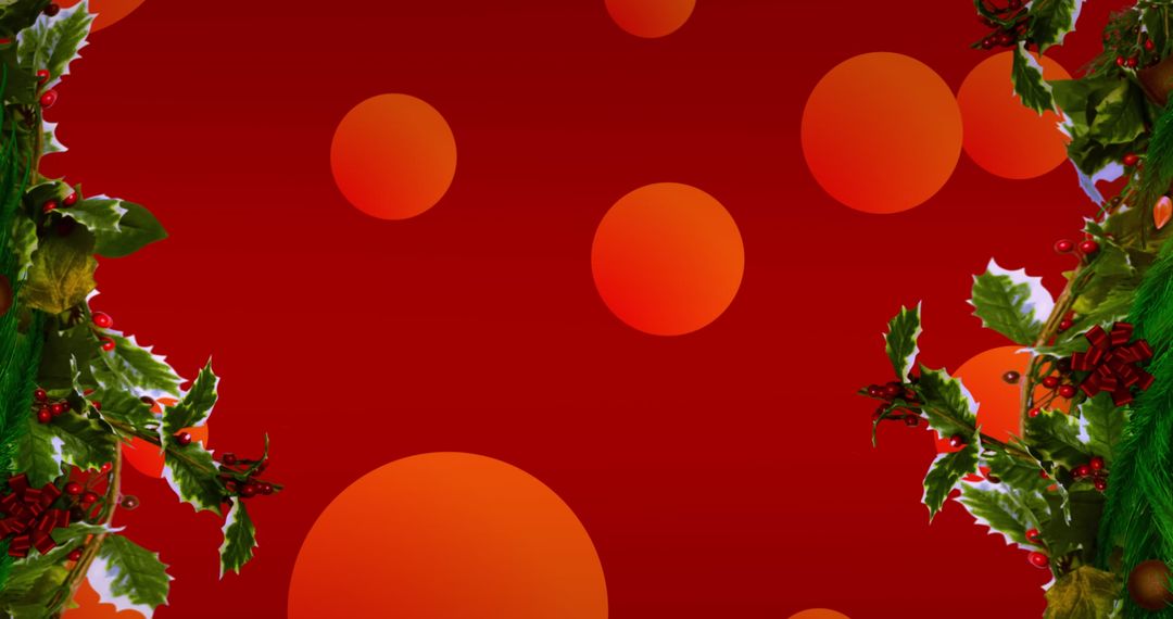 Festive Christmas Background with Holly and Fir Details