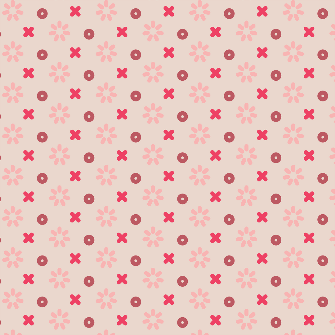 Colorful Symmetrical Floral Transparent Pattern on Beige Background