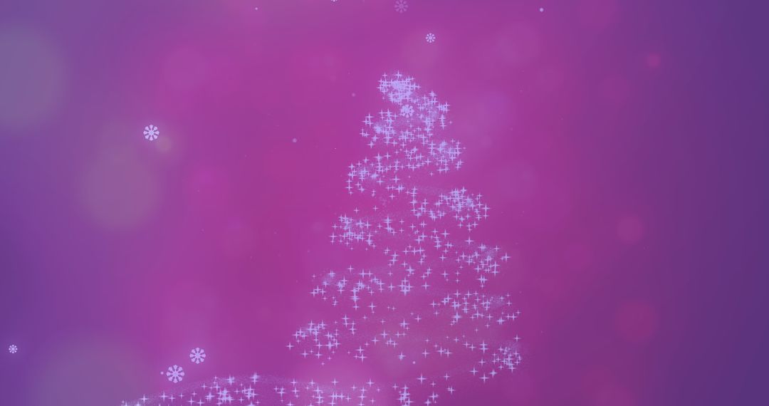 Sparkling Christmas Tree Effect on Pink Background