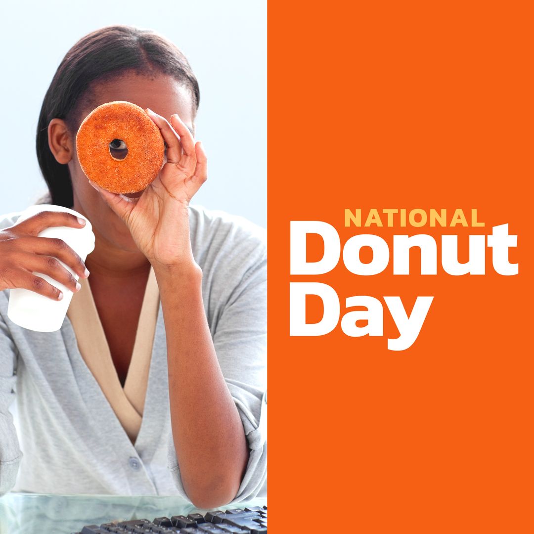 National Donut Day Celebration with Donut and Coffee