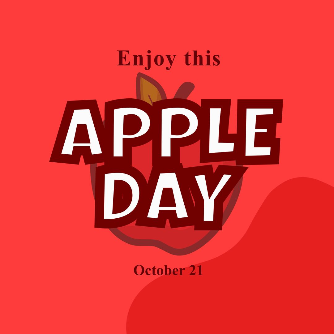 Enjoy This Apple Day Poster with Date and Apple Graphic - Download Free Stock Templates Pikwizard.com