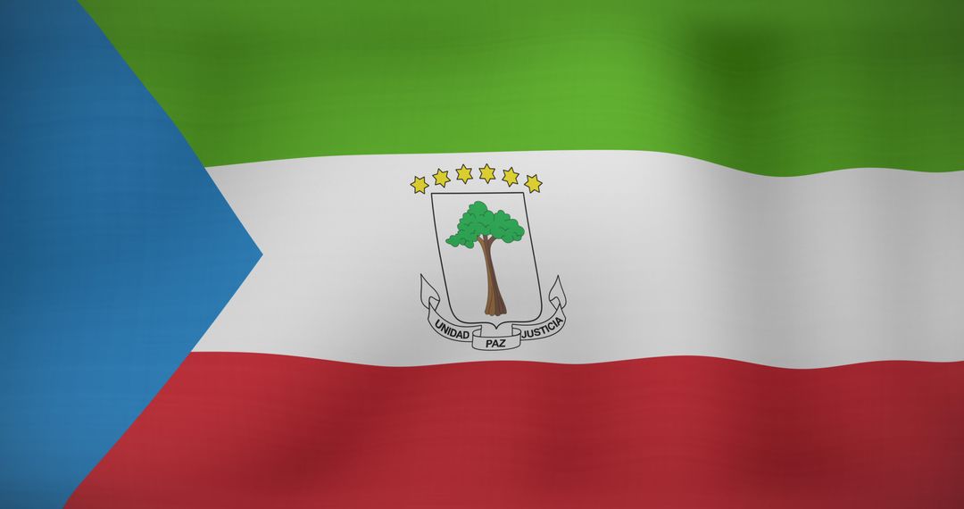 Waving Flag of Equatorial Guinea Symbolizing National Pride