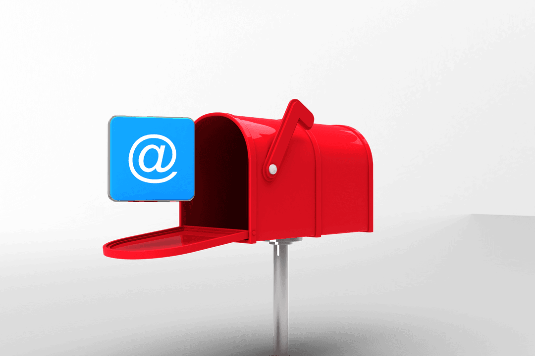 Digital Mailbox with Email Symbol on Transparent Background