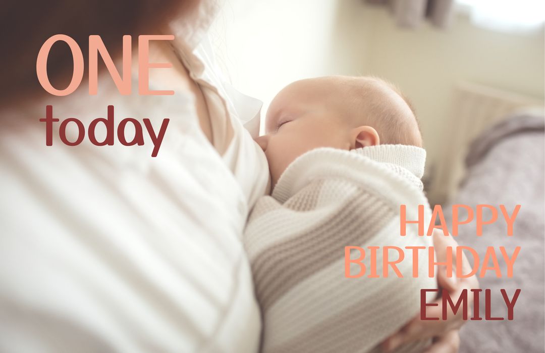 Mother Holding Baby Celebrating First Birthday - Download Free Stock Templates Pikwizard.com
