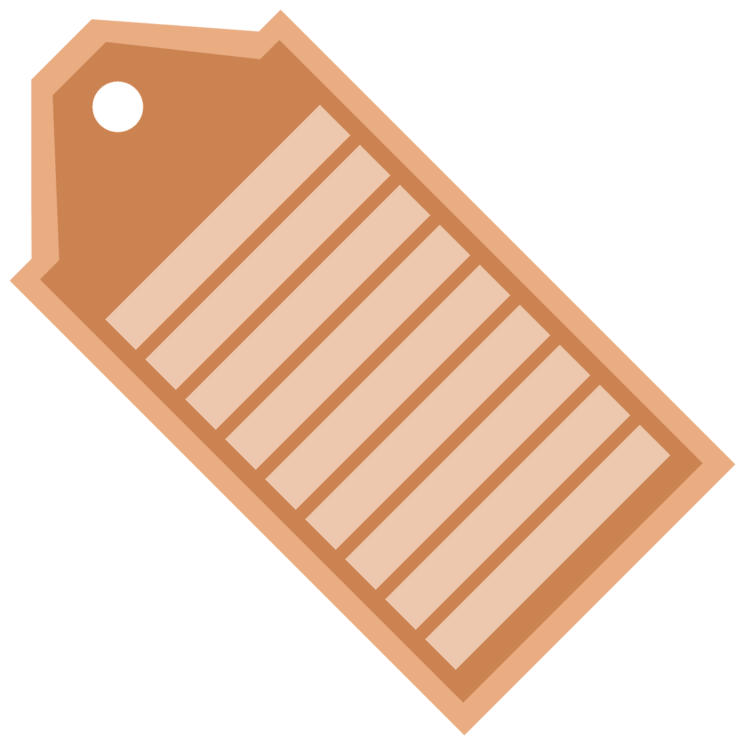 Transparent Orange Name Tag Illustration with Shading