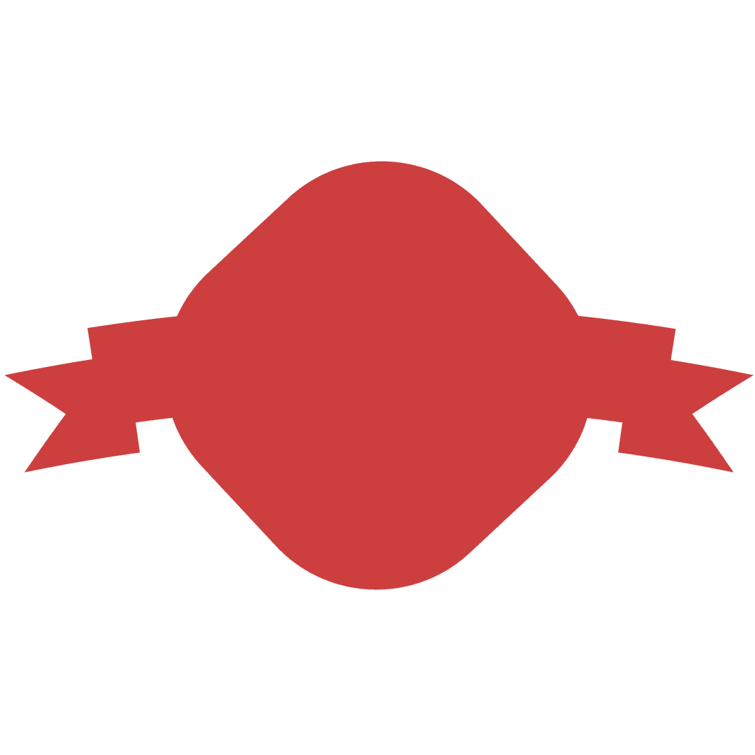 Red Badge with Ribbon Offering Copy Space on Transparent Background