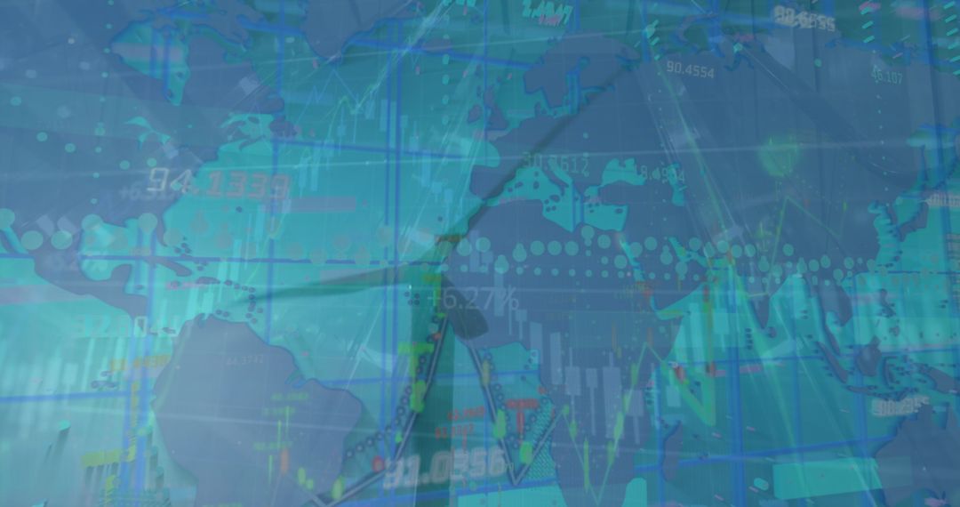 Global Economy Concepts with Digital Maps and Financial Charts