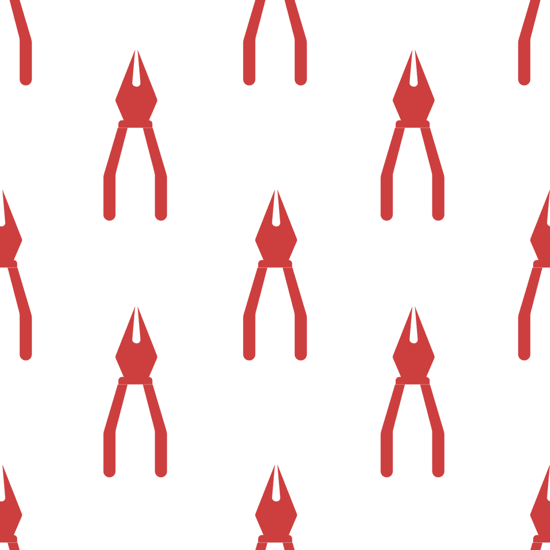 Seamless Red Pliers Design on Transparent Background