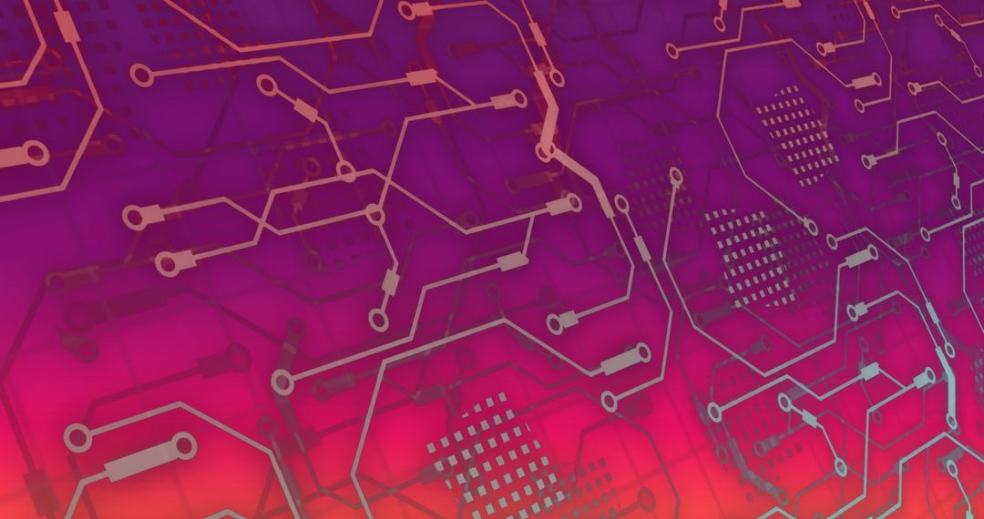 Futuristic Circuit Board with Digital Connections and Data Flow