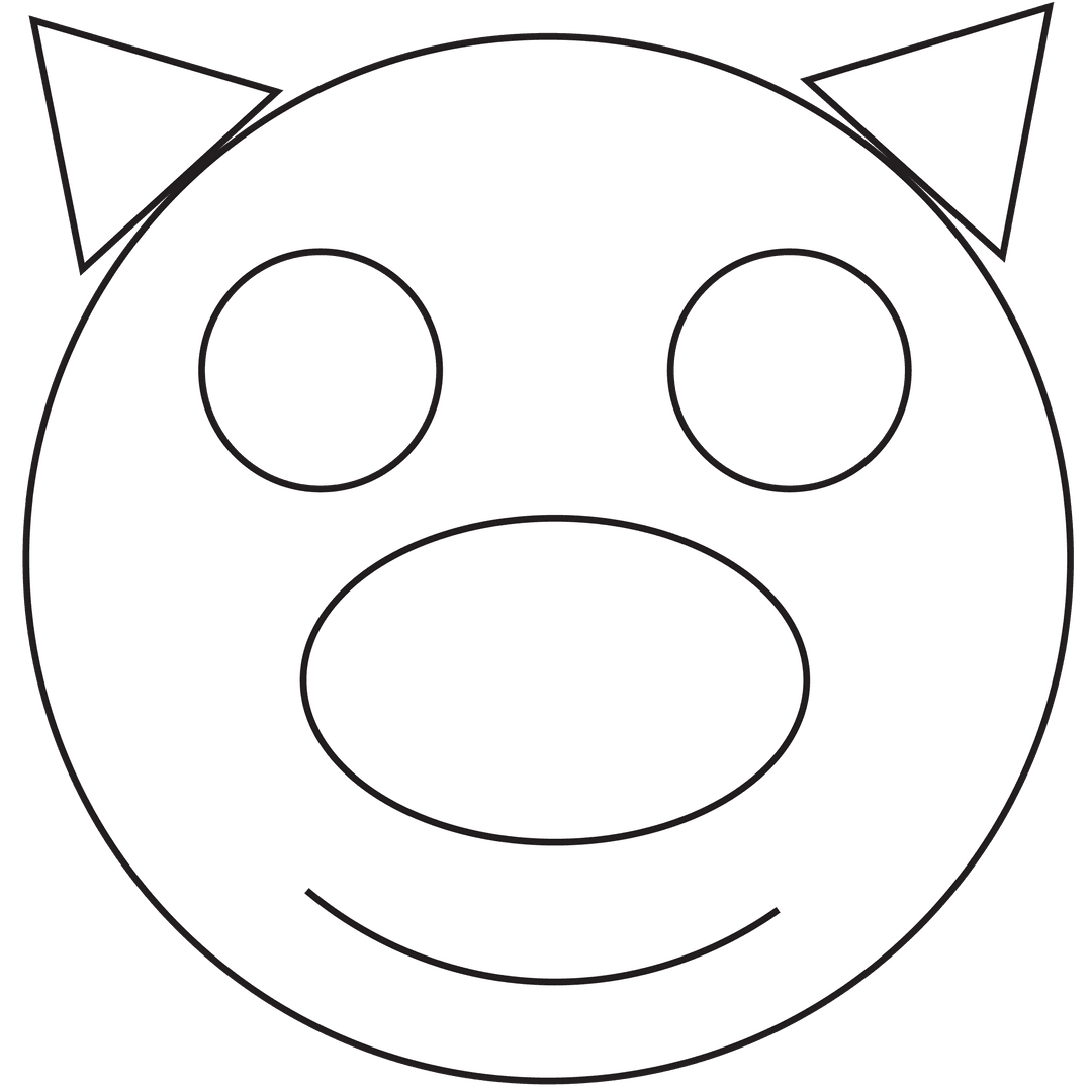 Playful Pig Face Illustration on Transparent Background