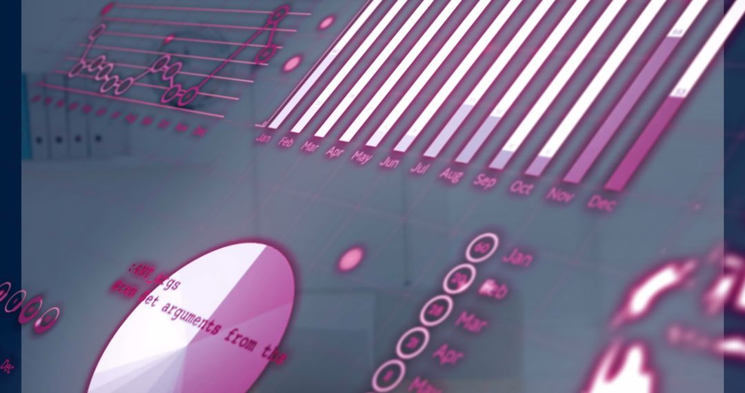 Digital Data Interface Overlay in Modern Office Setting