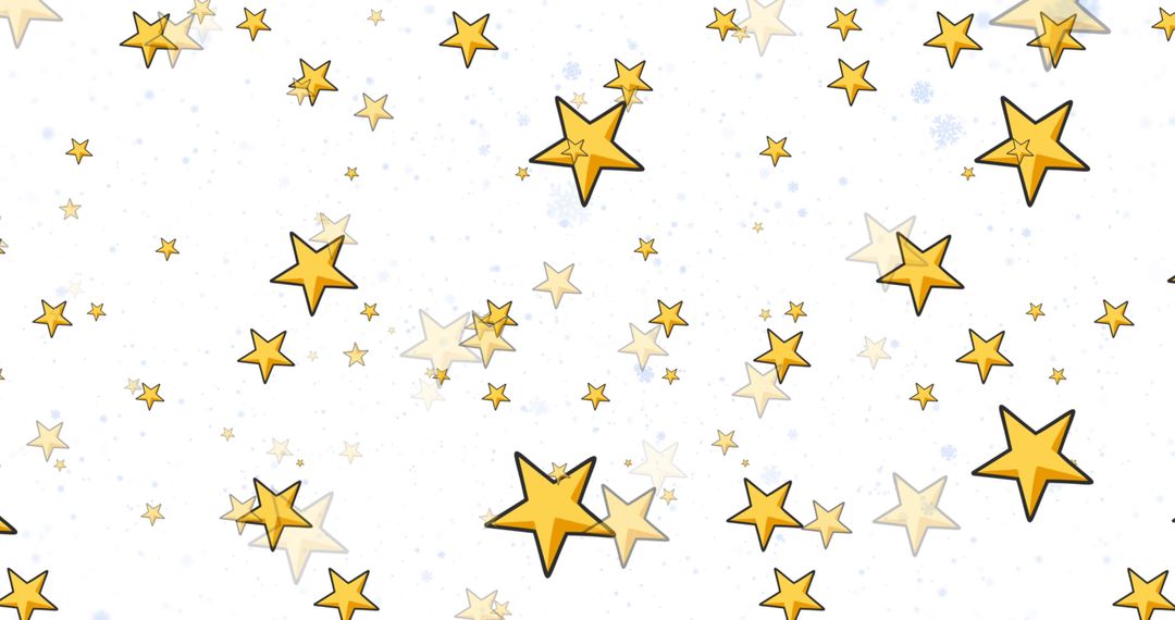 Falling Gold Stars Over White Background Illustration