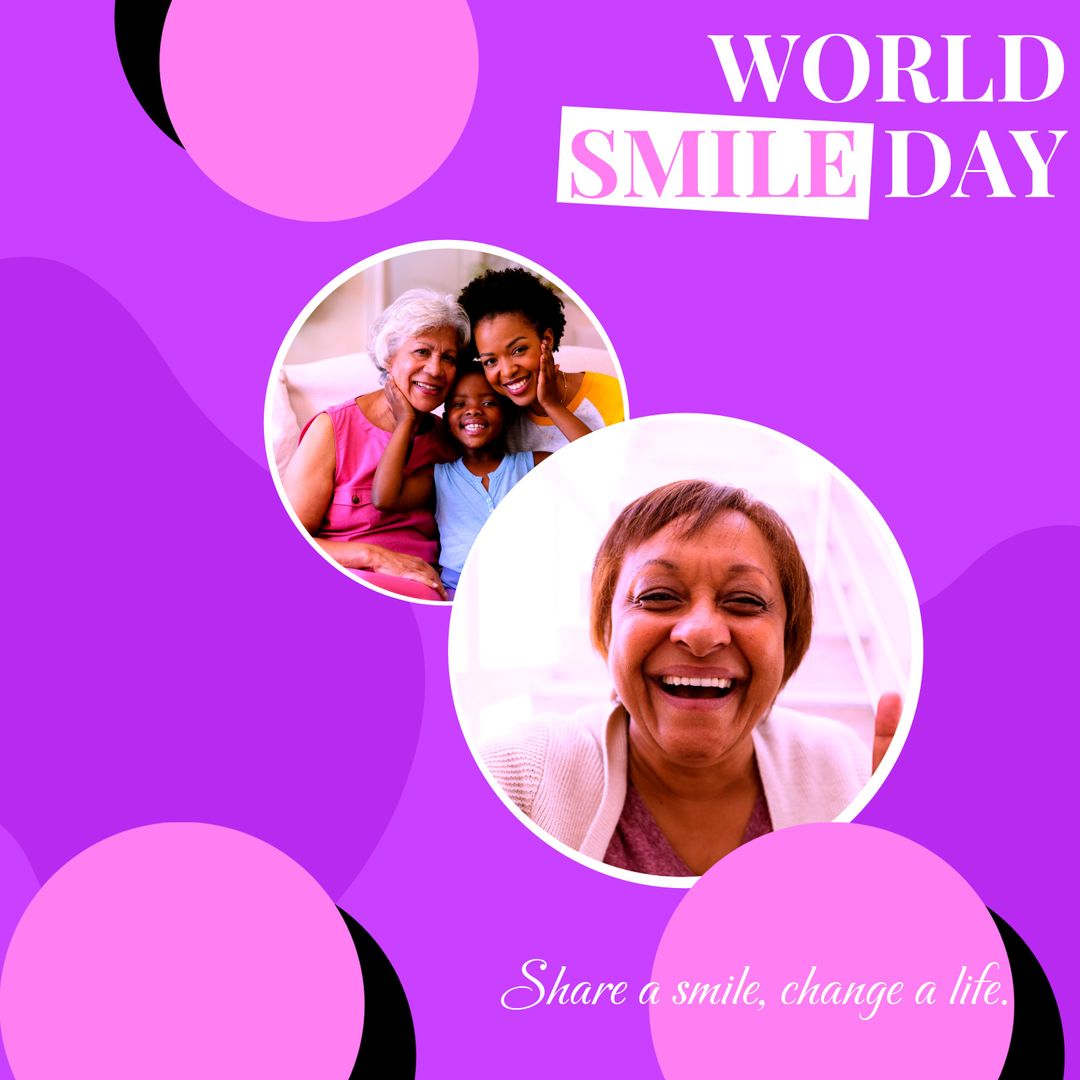 World Smile Day Celebration Background with Diverse Smiling Faces - Download Free Stock Templates Pikwizard.com