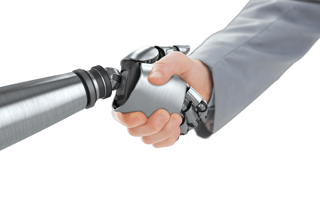 Transparent Handshake Between Robot and Businessman: Future Collaboration