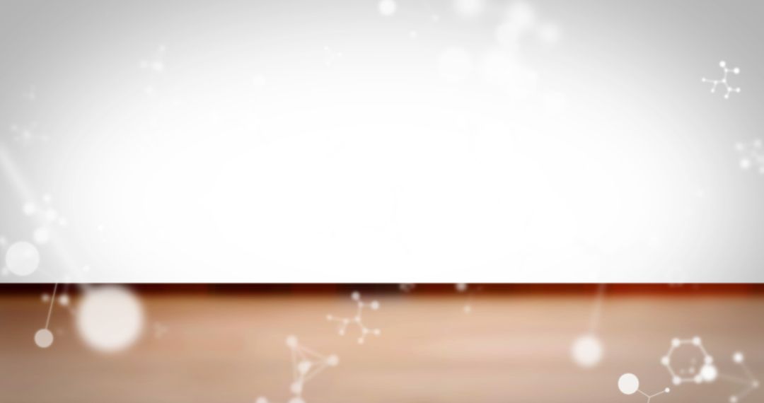 White Molecules Floating on Abstract White Background
