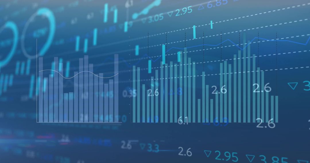 Dynamic Financial Growth Charts and Binary Code Overlay