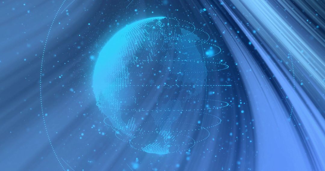 Futuristic Holographic Earth in Digital Space