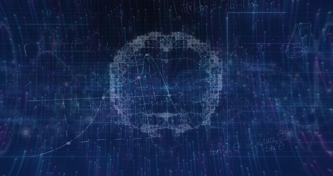 Futuristic Digital Brain with Data Stream Visualizations