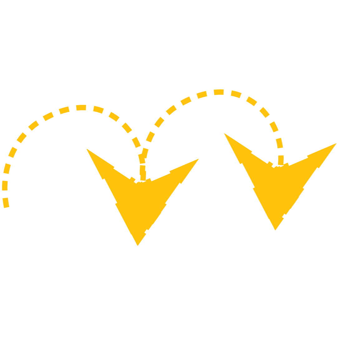 Two Downward Wrapped Arrows on Transparent Background