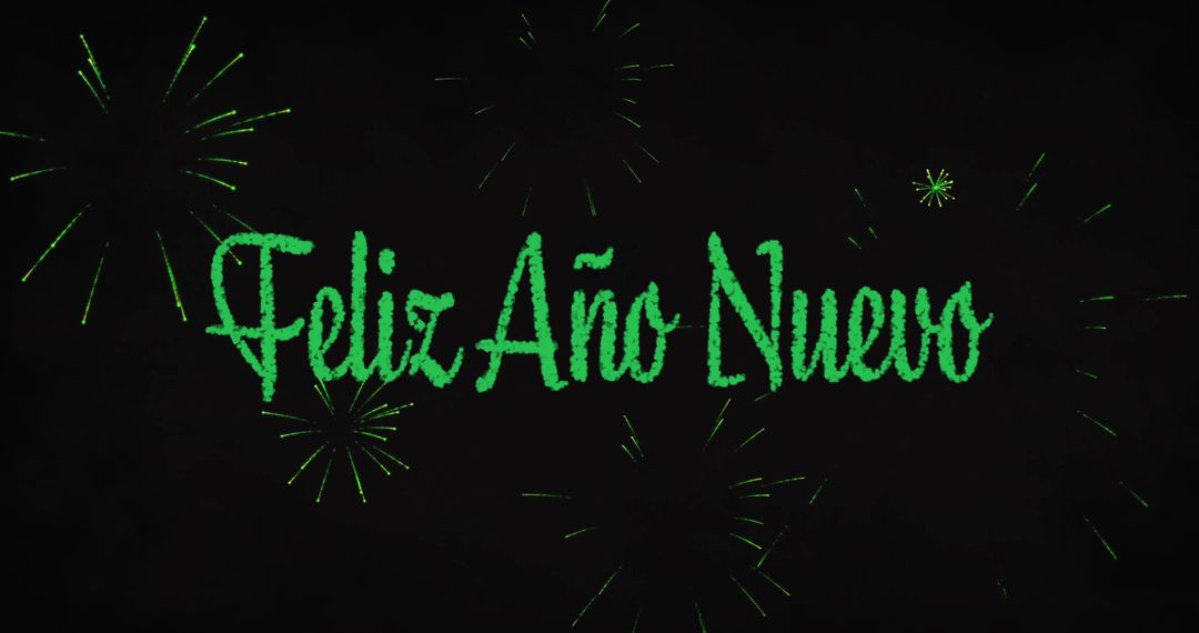 Festive Feliz Año Nuevo Message with Fireworks